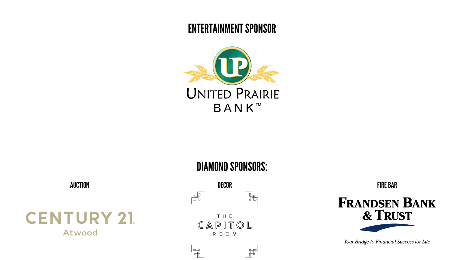 List of sponsors for the Fire & Ice Ball