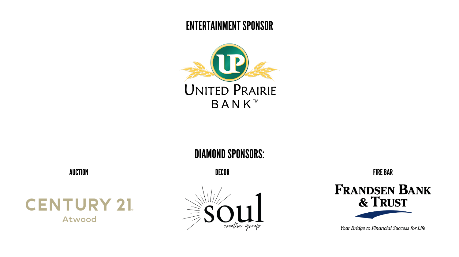 List of sponsors for the Fire & Ice Ball