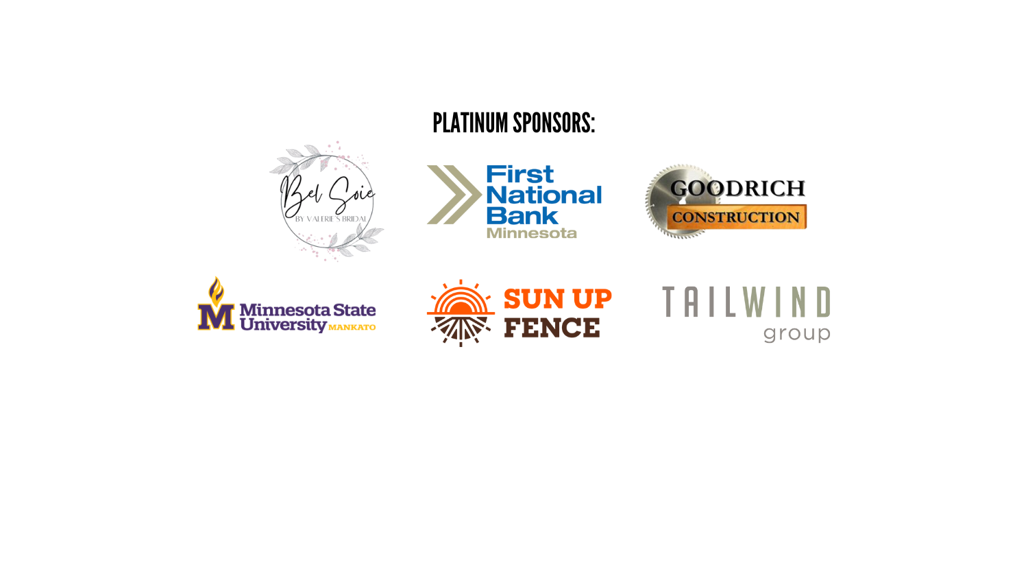 List of sponsors for the Fire & Ice Ball