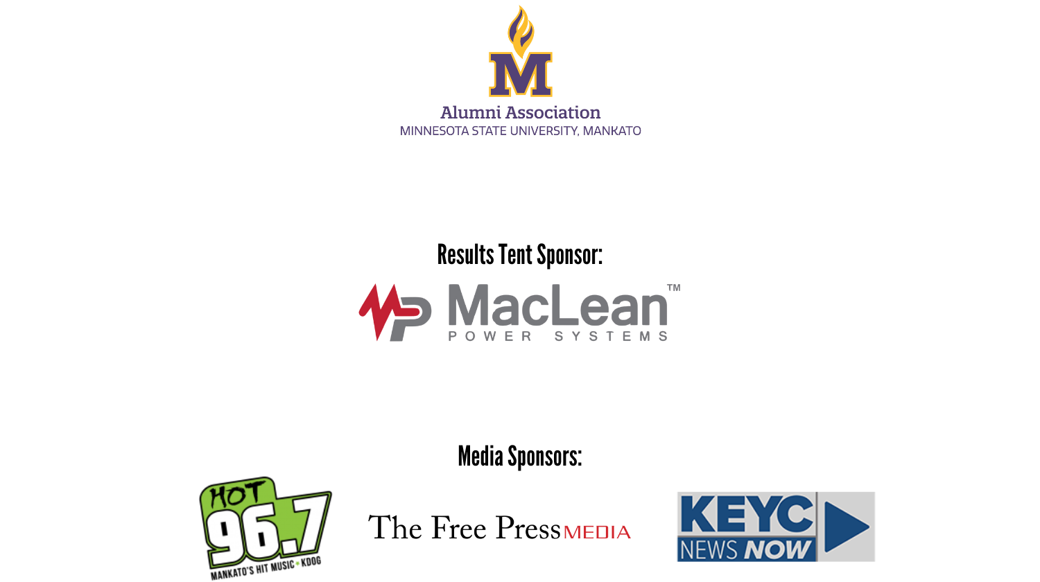 List of sponsors for Human Foosball