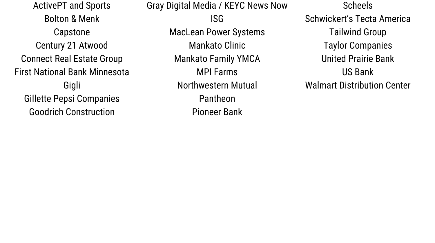 List of sponsors for Human Foosball